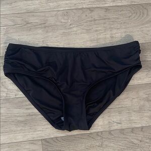 🎉 MICHAEL Michael Kors Black Ruched Bikini Bottoms NWOT large
